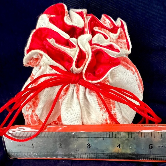 Handmade Japanese Style Satin Lined 8 Compartment Drawstring Purse/Jewelry Bag - Picture 12 of 14